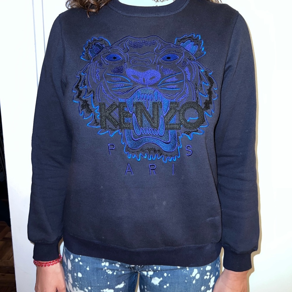 Navy Kenzo crew neck sweatshirt